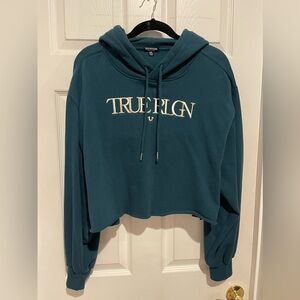 True Religion Dark Green Cropped Hoodie